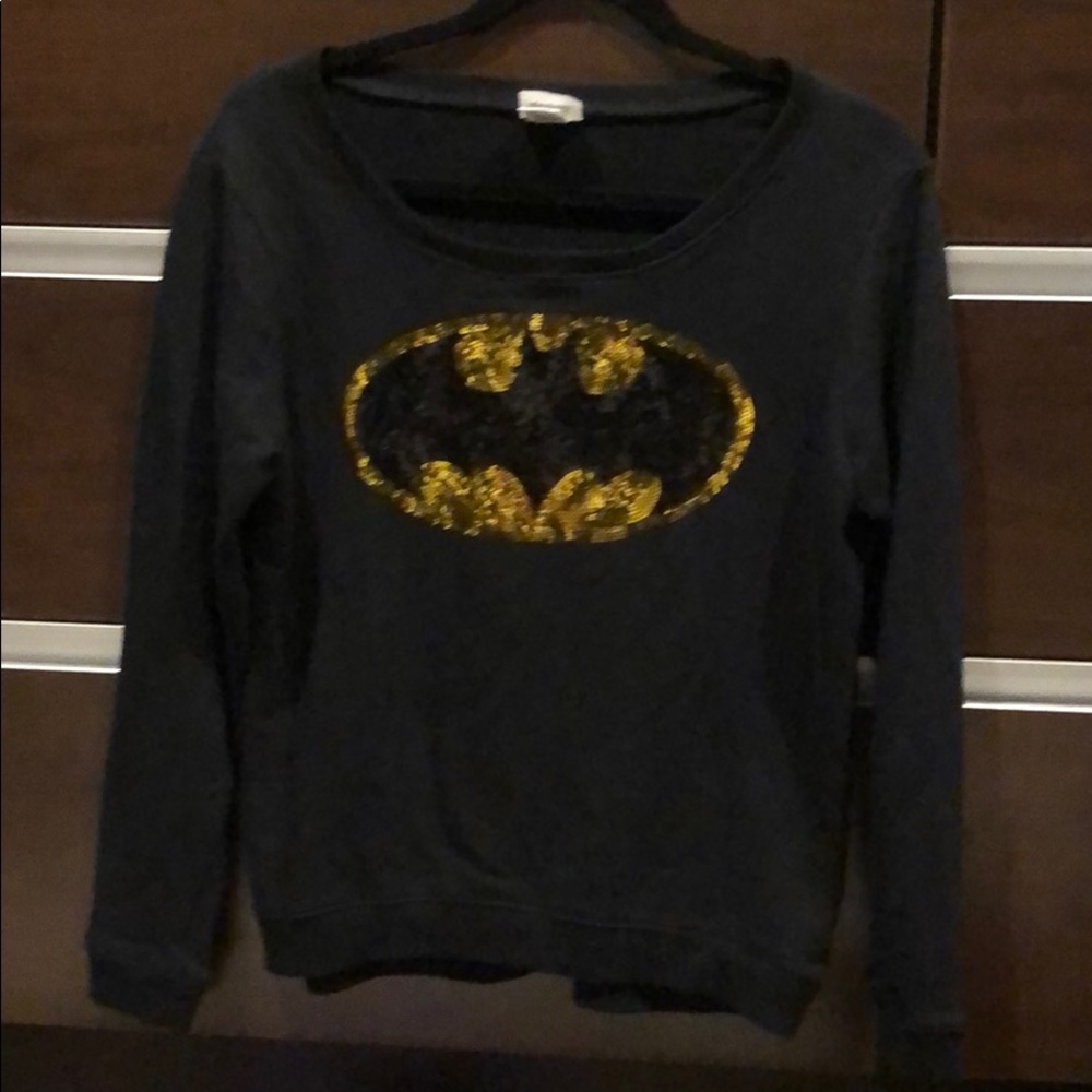 Sequined Batman Sweatshirt SZ L